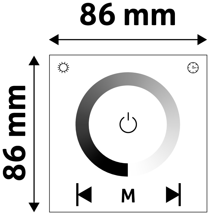 Avide LED Ταινία 12V 96W Ντίμερ Χωνευτό Τηλεχειριστήριο Αφής και Ελεγκτής - Image 2