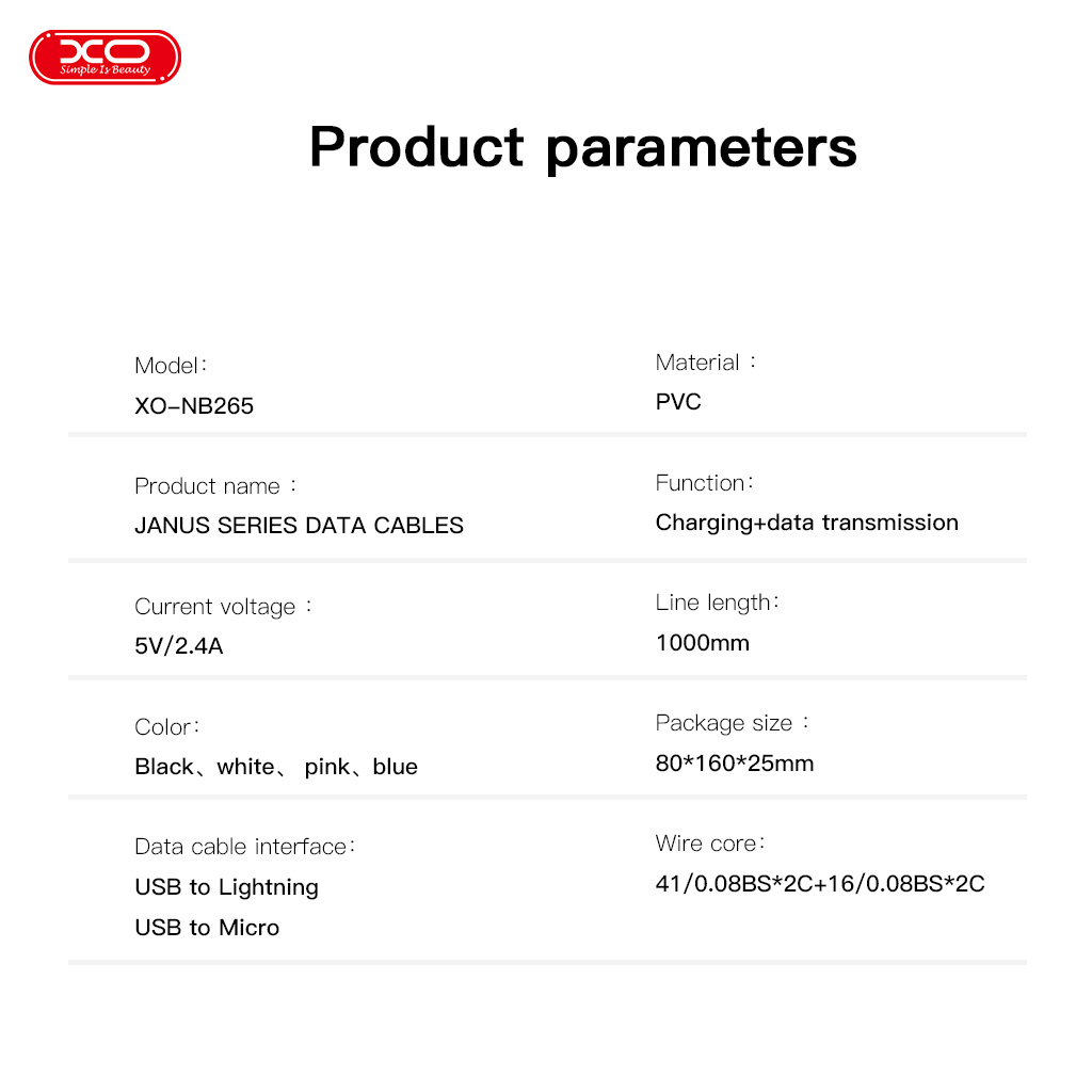 XO NB265 Μινιμαλιστικό Καλώδιο Lightning Μαύρο - Image 3