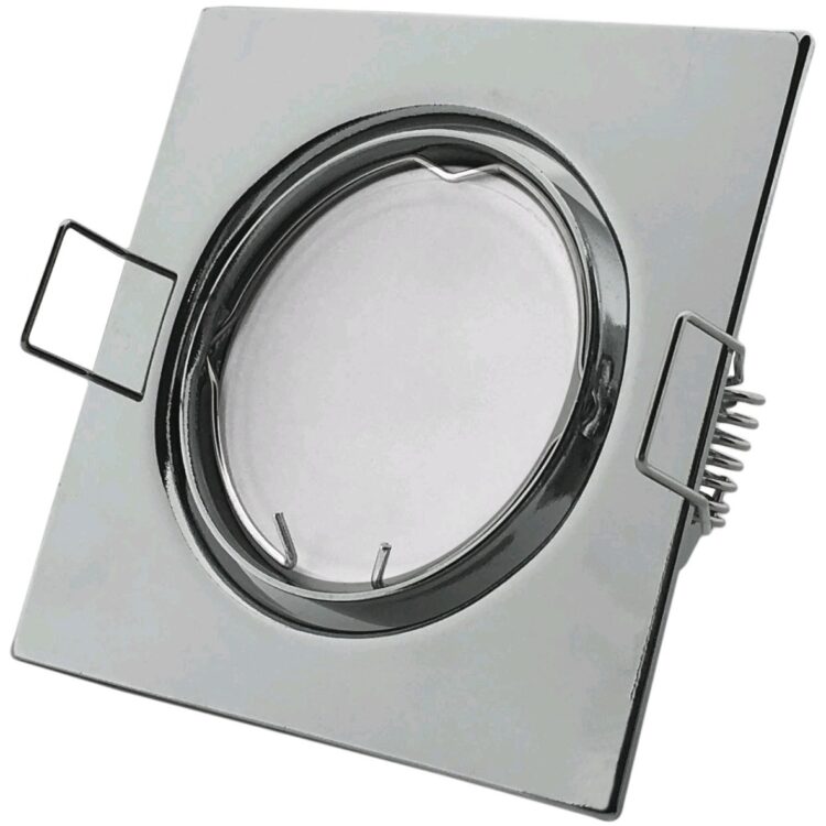 Avide GU10 Πλαίσιο Τετράγωνο Σαγρέ Χρώμιο