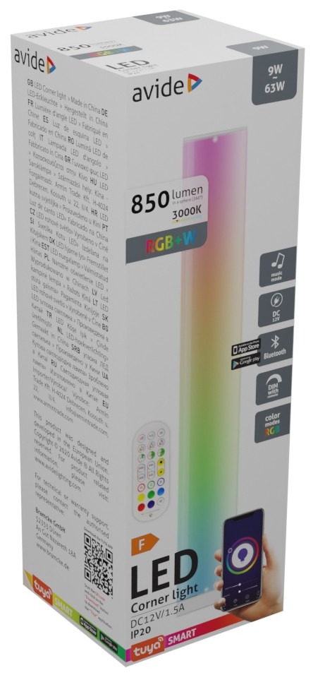 Avide LED Φωτιστικό Δαπέδου Digital RGB + 3000K BT με Αισθητήρα Μουσικής - Image 2