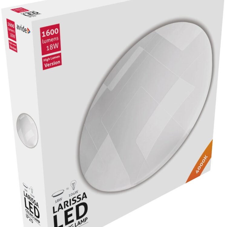 Avide LED Μοντέρνα Πλαφονιέρα Οροφής Larissa 18W 325*65.0mm Λευκό 4000K