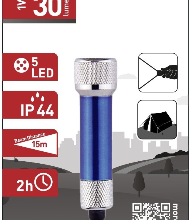 Entac Φακός 5 LED Μπρελόκ Μπλέ