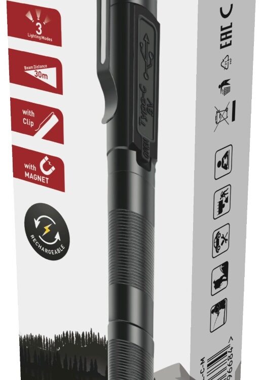 Entac Επαναφορτιζόμενος Φακός Στυλό με Κλιπ και Μαγνήτη