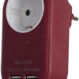 Entac Πρίζα Σούκο με 2 Θύρες USB  (total 2.1A) Μπορντό