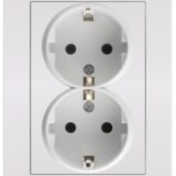 Entac Arnold Recessed wall socket 2x earthed White