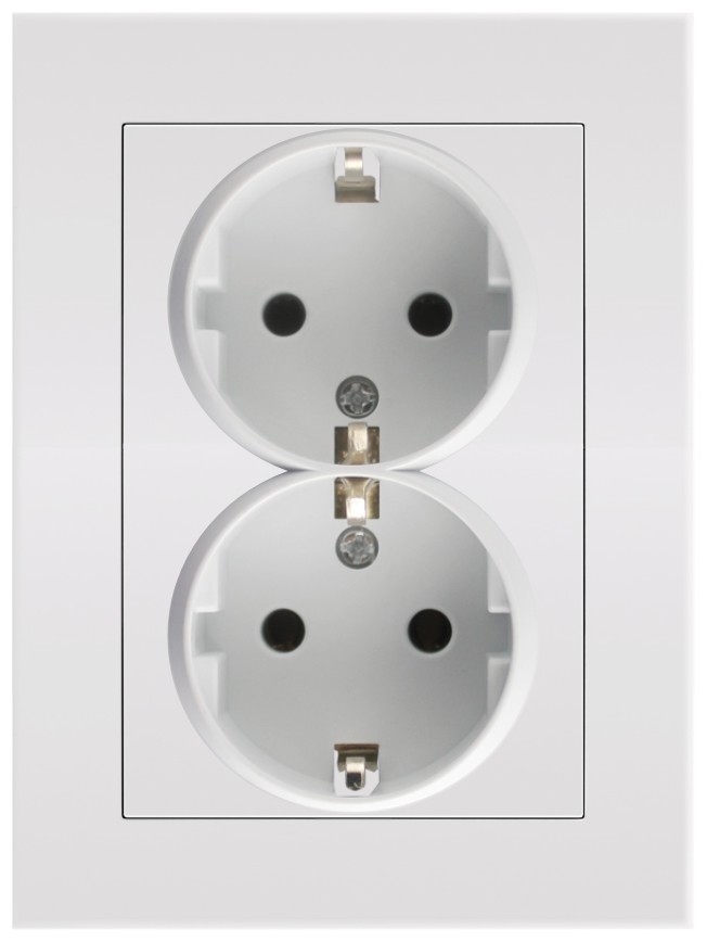 Entac Arnold Recessed wall socket 2x earthed White