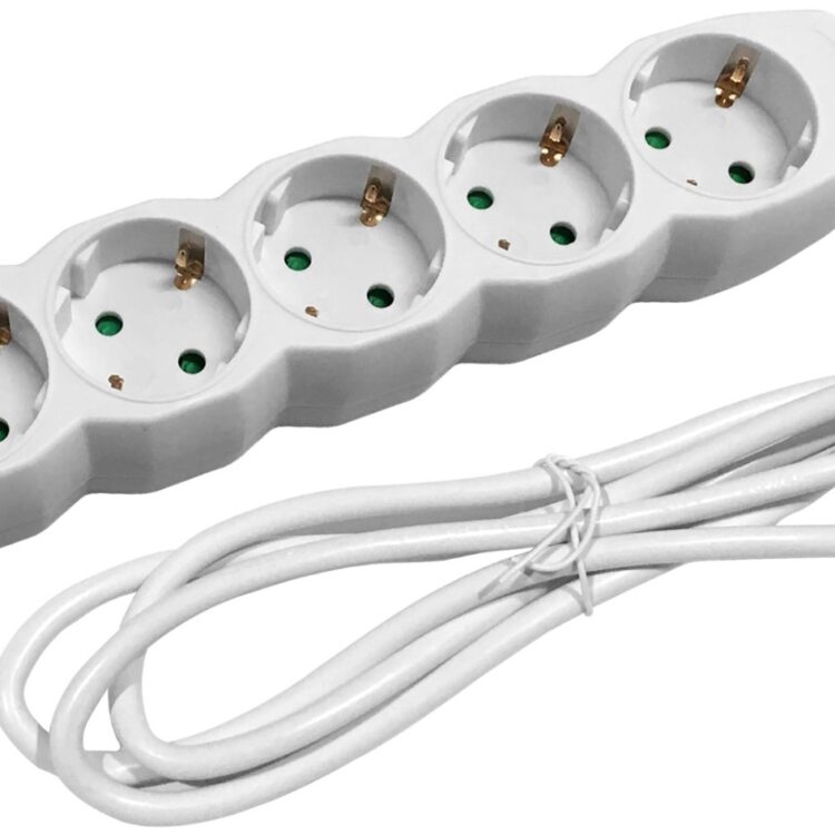 Entac Πολύπριζο 6 Θέσεων Χωρίς Διακόπτη 3x1.5mm 5m