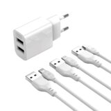 XO L109 (EU) Dual USB-A 2.4A Charger with Micro cable