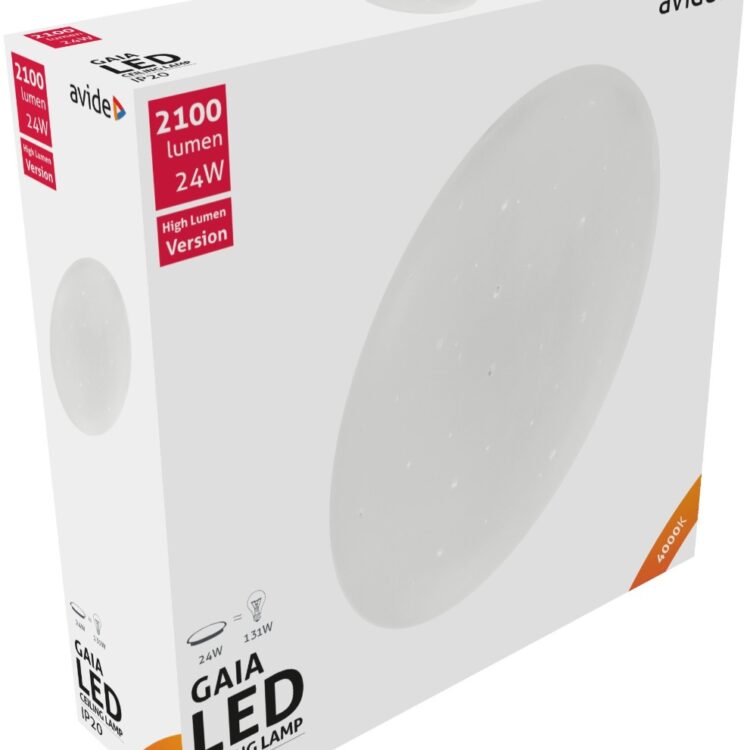 Avide LED Μοντέρνα Πλαφονιέρα Οροφής Gaia 24W 380*105.0mm Λευκό 4000K