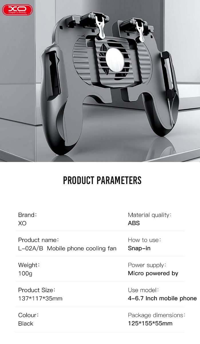 XO-H6B Ασύρματο Gamepad Με Ψύκτρα (με μπαταρία) - Image 2
