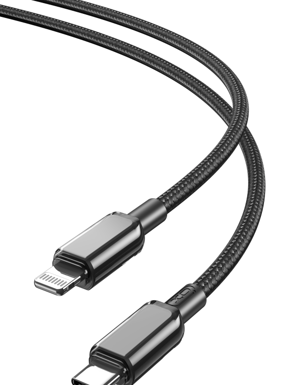 XO NB-Q250A PD 27W PVC Καλώδιο Φόρτισης + Data για Lightning L=1m Μαύρο