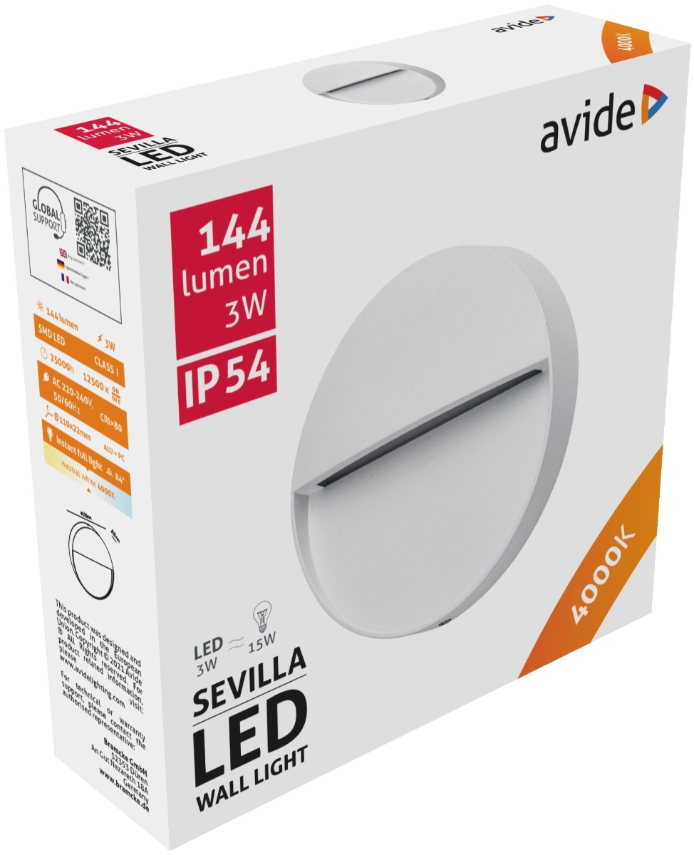 Avide Εξωτερικό Φώς Σκάλας Sevilla LED 3W Λευκό 4000K IP54 11cm - Image 2