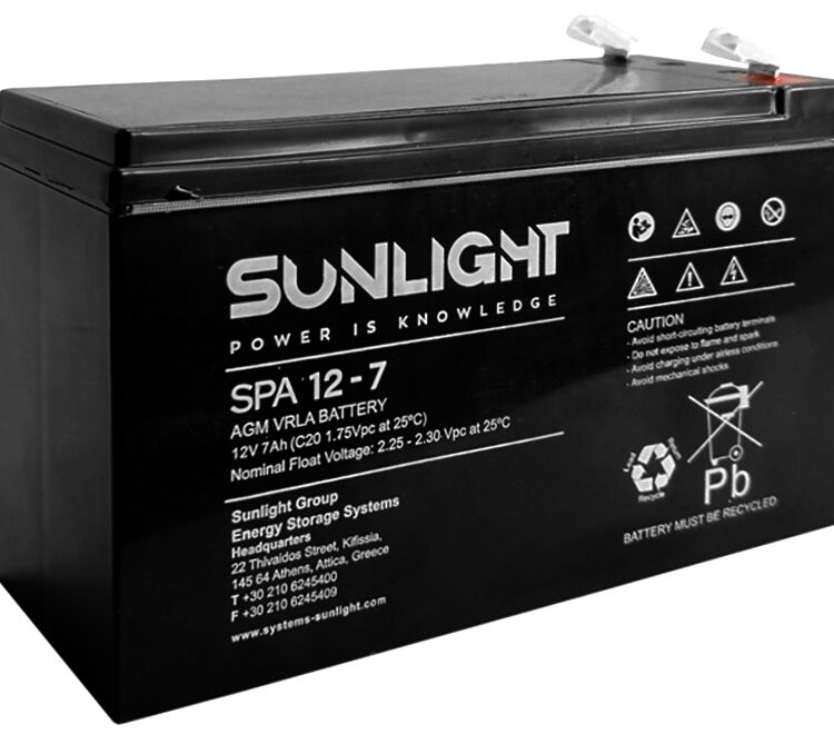 Sunlight Μολύβδου 12V 7A (6.4mm) για UPS(F2)