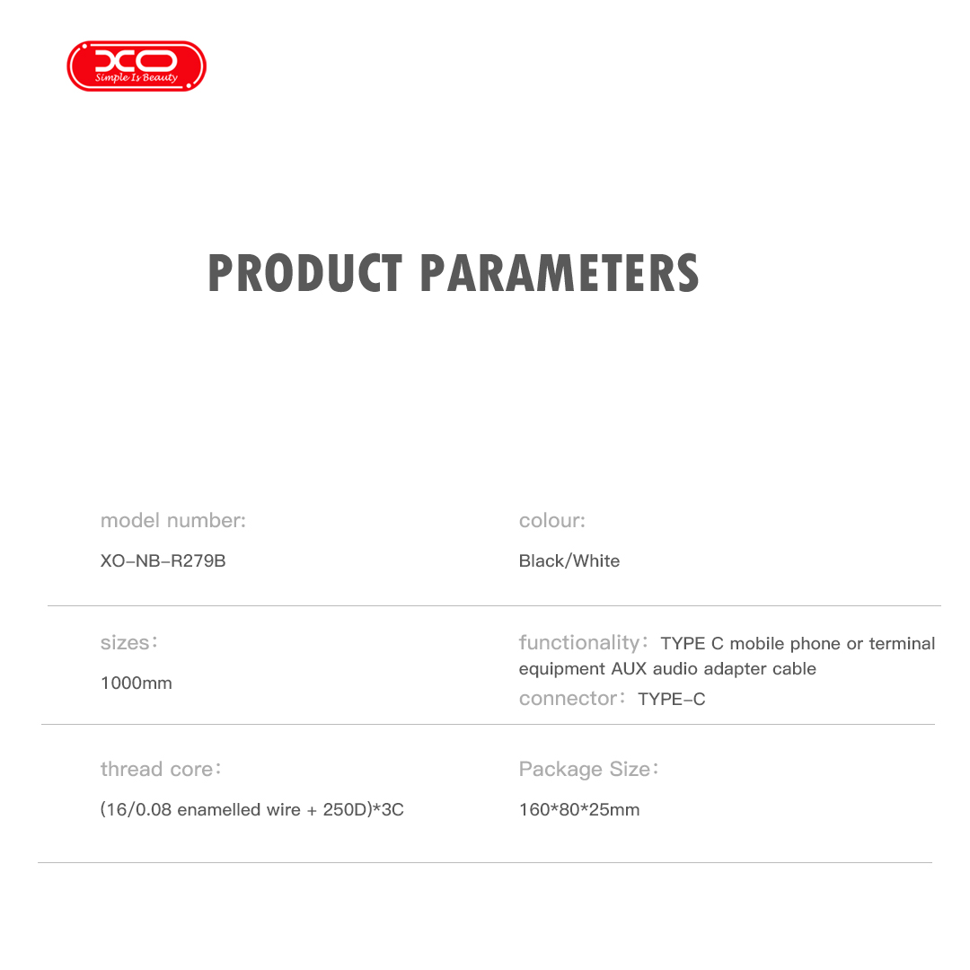 XO NB-R279B Type-c σε 3.5 Καλώδιο Ήχου Μαύρο - Image 3