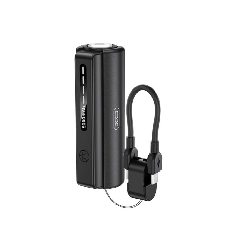XO PR281 Mini Powerbank 5000mAh με Ενσωματωμένο Φακό και Καλώδιο Φόρτισης Type-C