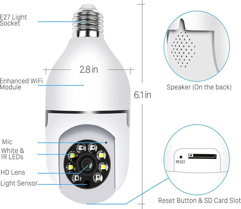 JT8177 IP Κάμερα Παρακολούθησης Wi-Fi Full HD 1080p Αδιάβροχη με Αμφίδρομη Επικοινωνία και Φακό 3.6mm - Image 2