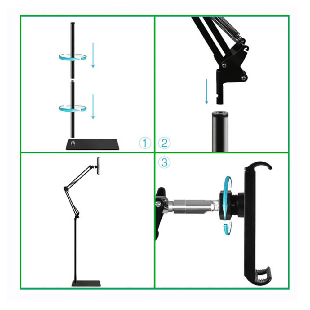 Floor Bracket Βάση Tablet Δαπέδου έως 11" σε Μαύρο χρώμα - Image 2