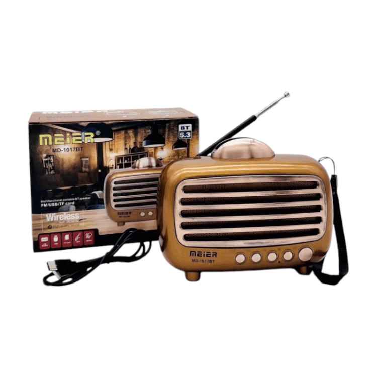 Επαναφορτιζόμενο ραδιόφωνο Retro - MD-1017BT - 410171 - Gold