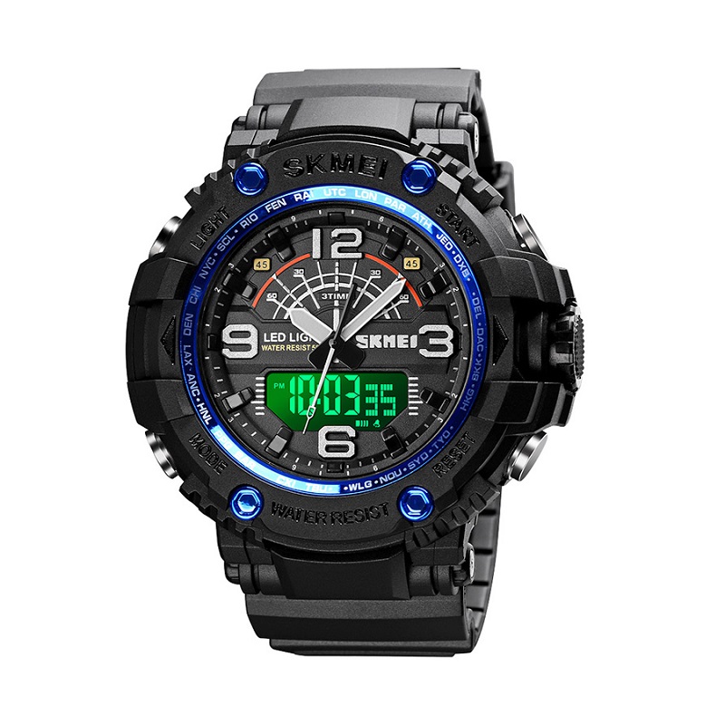Ψηφιακό/αναλογικό ρολόι χειρός - Skmei - 1617 - Black/Blue