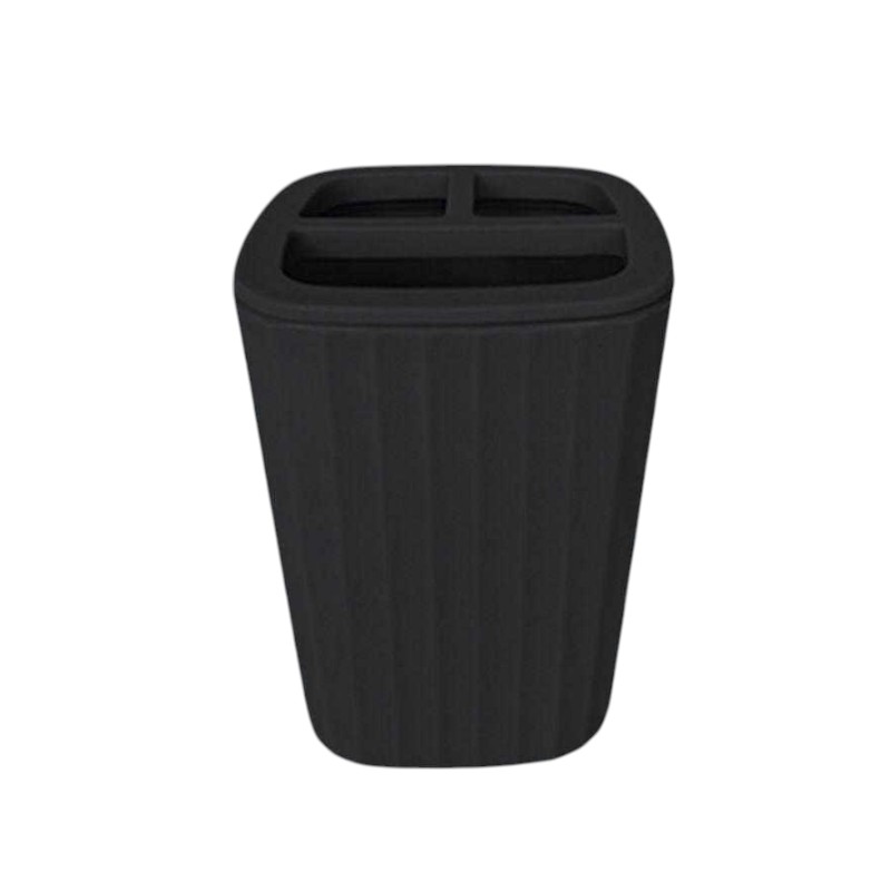 Θήκες οδοντόβουρτσας πλαστικές σε σετ 5Χ - Black - 21782