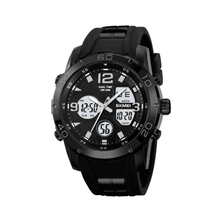 Ψηφιακό/αναλογικό ρολόι χειρός - Skmei - 2102 - Black/White