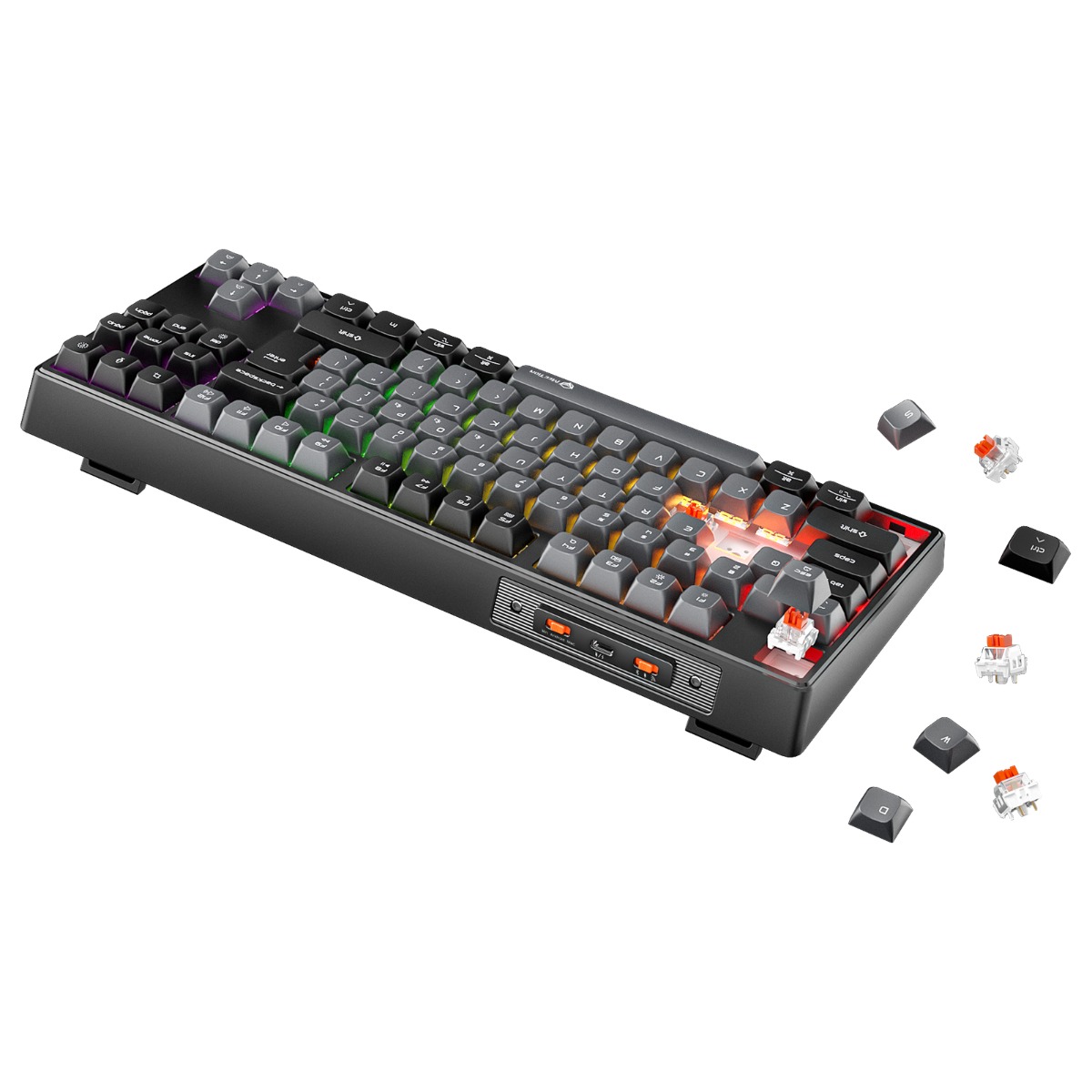 Meetion MT-MK14 Μηχανικό Πληκτρολόγιο Gaming Ενσύρματο & Ασύρματο με Bluetooth και 2.4G RGB Μαύρο US - Image 8