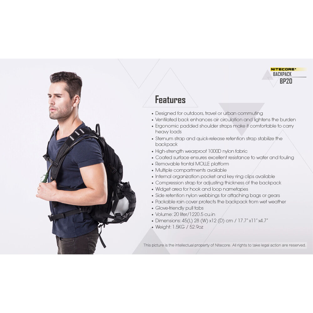 Nitecore Σακίδιο Πλάτης BP20 Μαύρο - Image 14