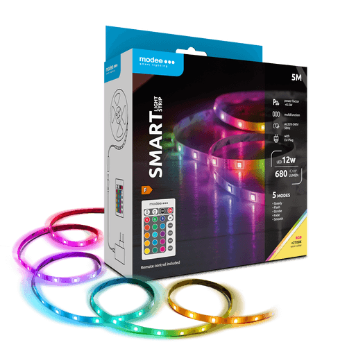 Modee Smart Ταινία LED 12W IP20 2700K & RGB 680lm με Τηλεχειριστήριο 5m
