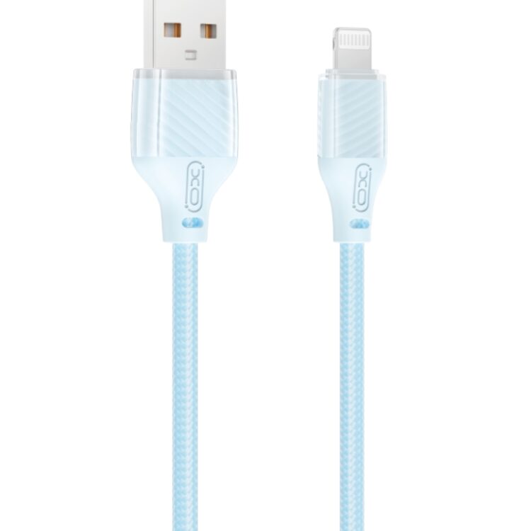 XO NB291 Καλώδιο Φόρτισης & Μεταφοράς Δεδομένων USB-A σε Lighting Πλεκτό 6A Μπλε 1m