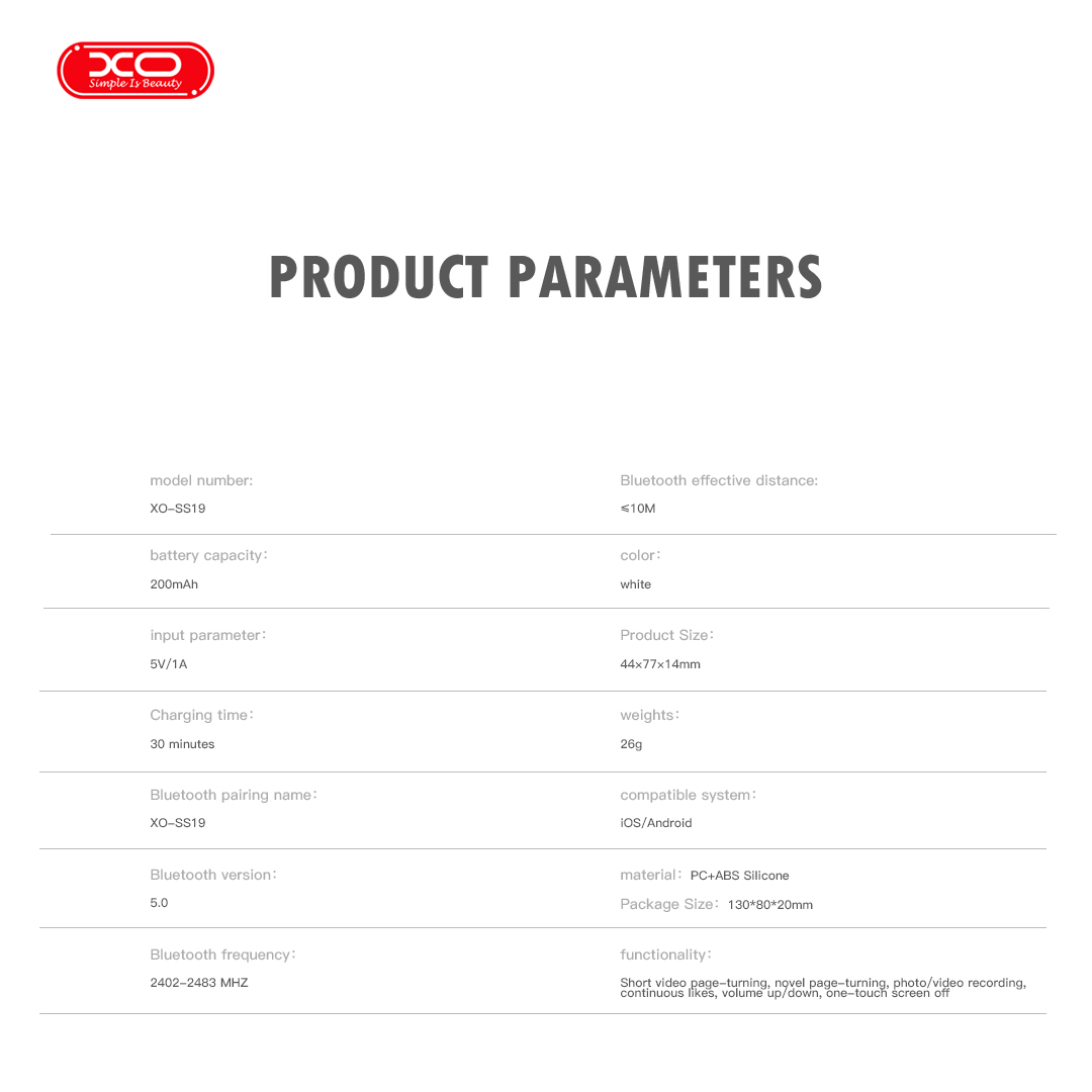 XO SS19 Πολυλειτουργικό Τηλεχειριστήριο Κινητού με Bluetooth - Image 8