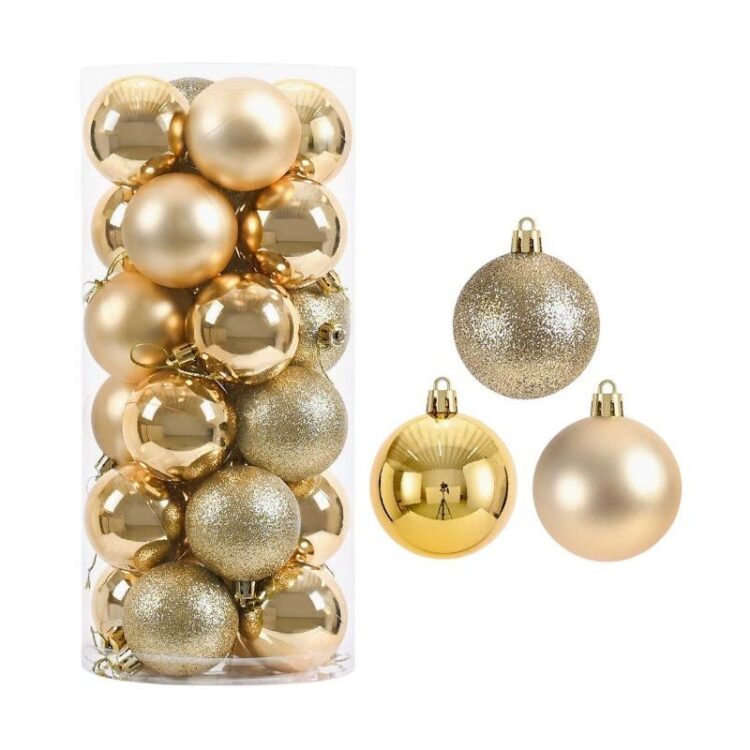 Σετ Χριστουγεννιάτικες μπάλες - 10cm - 20pcs - 326017 - Gold