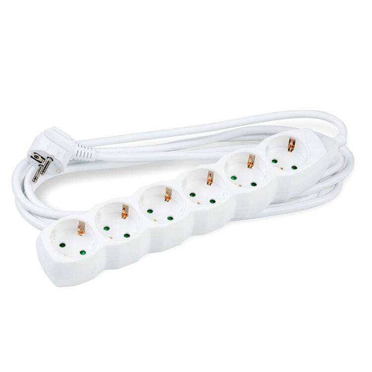 Technik Πολύπριζο 6 Θέσεων 1,5mm2 Λευκό 3m