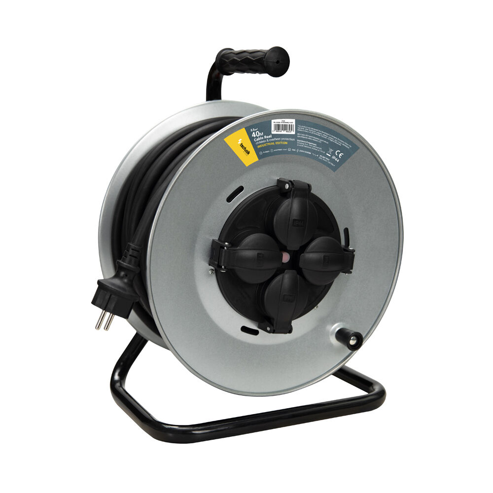 Technik Στροφείο 4 Θέσεων 2,5mm2 H07RN-F Ατσάλινο IP44 16A 40m