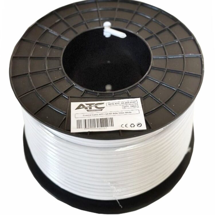 ATC Στροφείο RF ATC-720 RG6 100m Λευκό