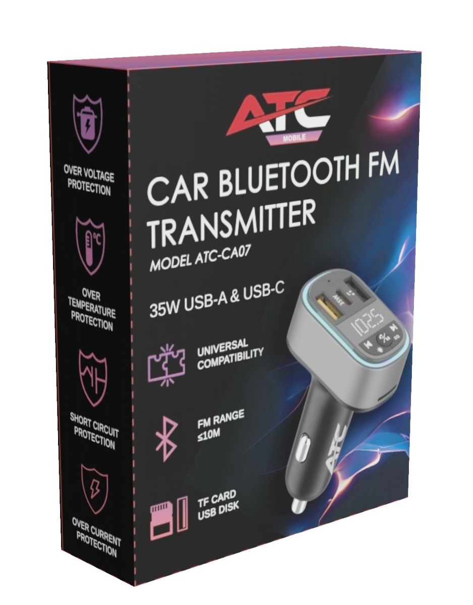 ATC-CA07 Μεταδότης FM Αυτοκινήτου με 2 Θύρες USB-A & Type-C και Υποδοχή SD 35W - Image 2