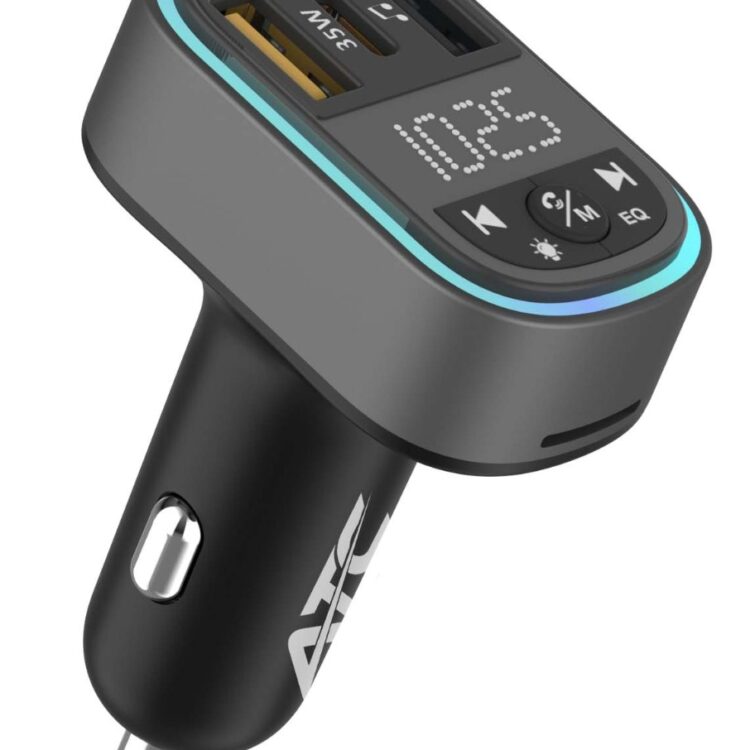 ATC-CA07 Μεταδότης FM Αυτοκινήτου με 2 Θύρες USB-A & Type-C και Υποδοχή SD 35W