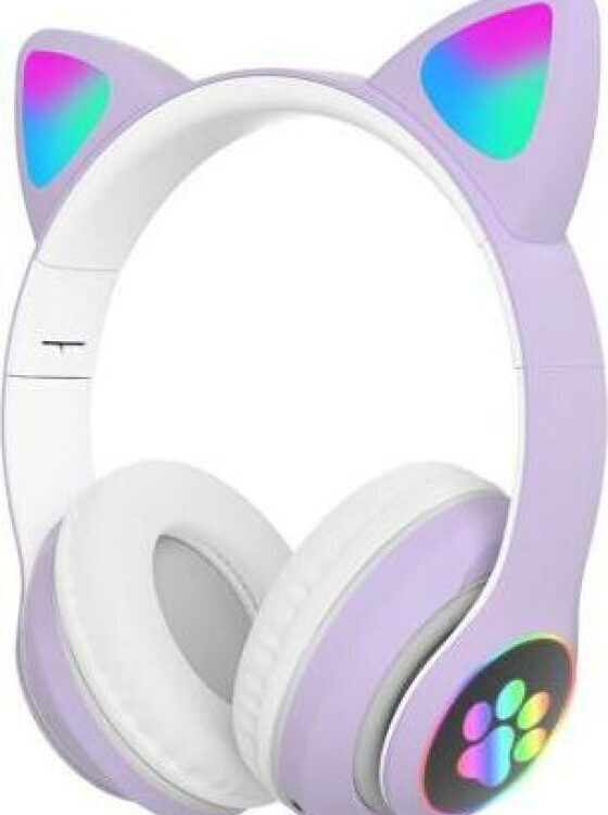 Cat STN28 Ασύρματα / Ενσύρματα On Ear Ακουστικά με Ραδιόφωνο με 7 ώρες Λειτουργίας Μωβ