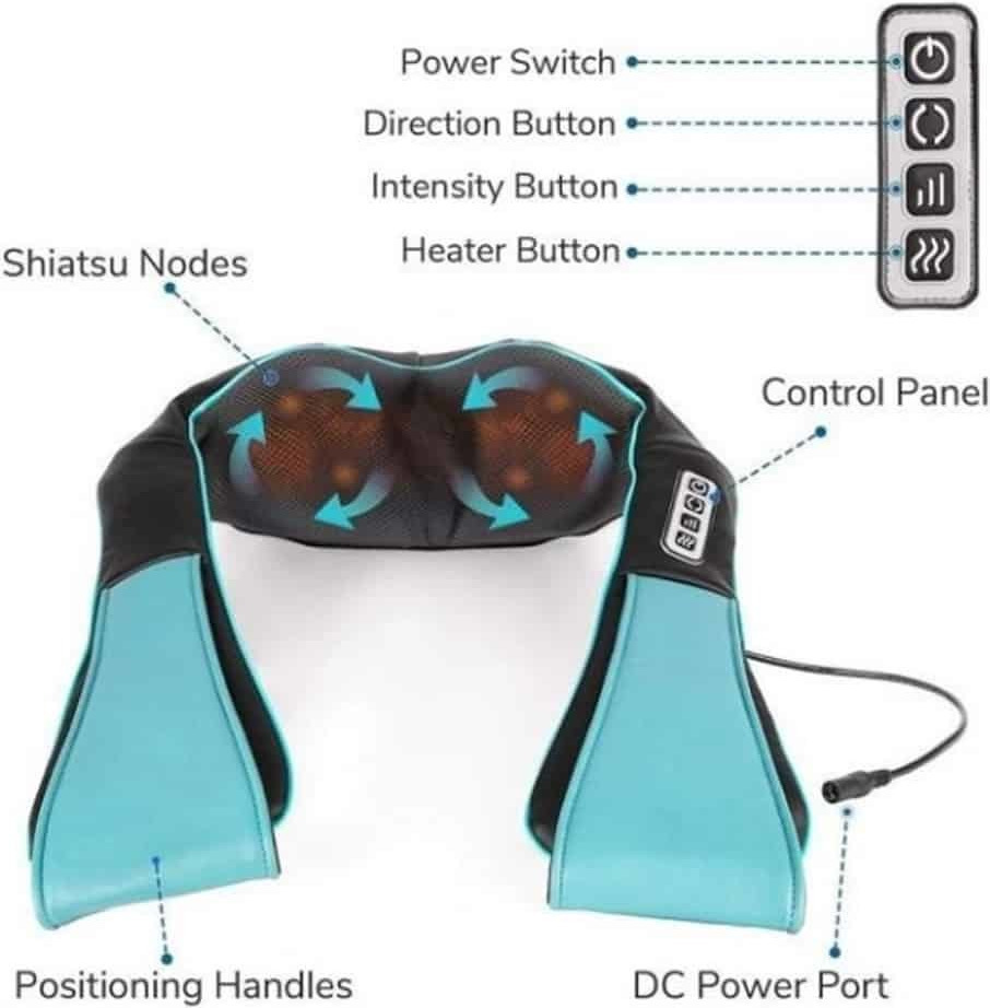 Songen Massage Shawl Συσκευή Μασάζ Shiatsu για τον Αυχένα με Υπέρυθρη Θερμότητα Μαύρη - Image 4