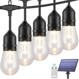 Rixme Κρεμαστό Ηλιακό Φωτιστικό Γιρλάντα Θερμό Λευκό 2700K με Φωτοκύτταρο και Τηλεχειριστήριο 25εκ.