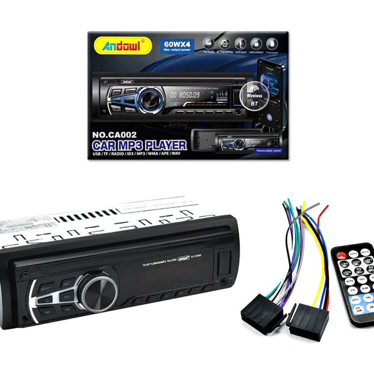 1DIN Mp3 Player 60Wx4 Bluetooth με USB, SD, AUX, Radio & Χειριστήριο Andowl CA002 – Μαύρο