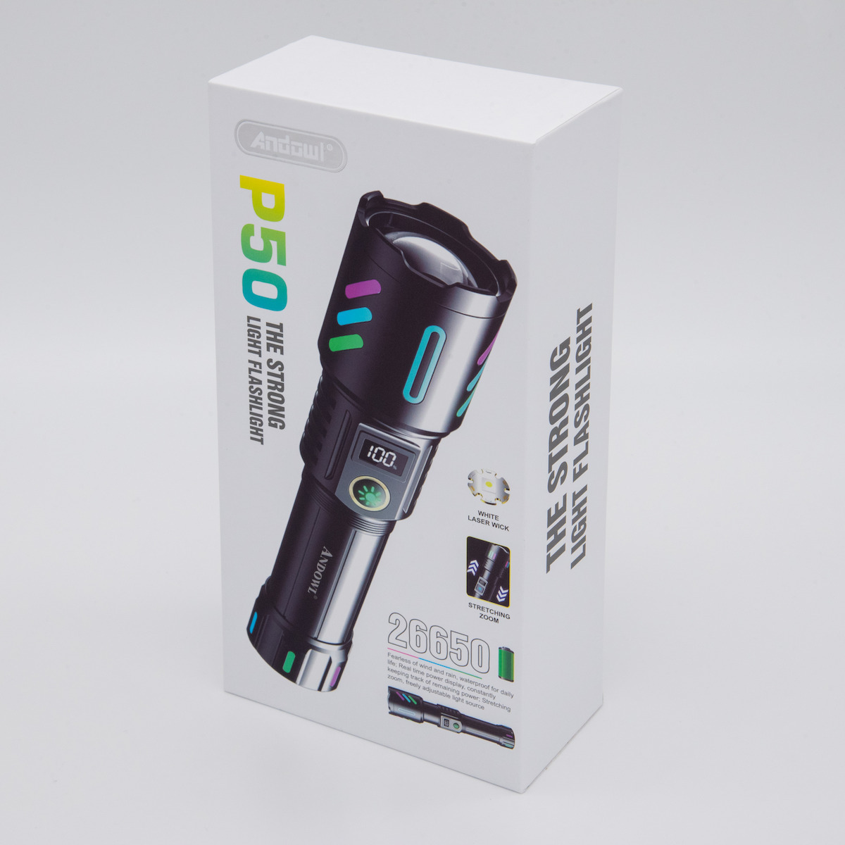 Andowl Επαναφορτιζόμενος Φακός LED IP43 με Μέγιστη Φωτεινότητα 1000lm P50 000.230.14955 - Image 2