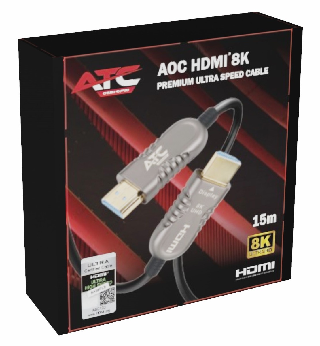 ATC AOC HDMI 2.1V 8K Premium Οπτικό Καλώδιο 15m - Image 2