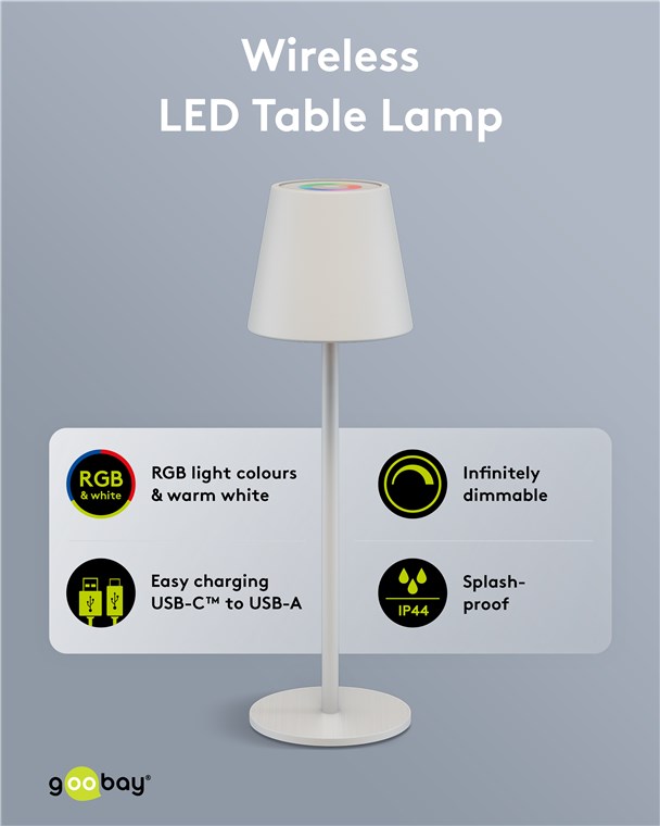 Goobay Ασύρματο Επιτραπέζιο Φωτιστικό LED RGBW 1 m - Image 15