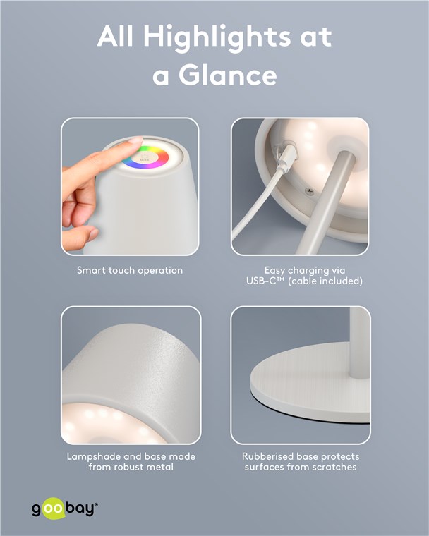 Goobay Ασύρματο Επιτραπέζιο Φωτιστικό LED RGBW 1 m - Image 16