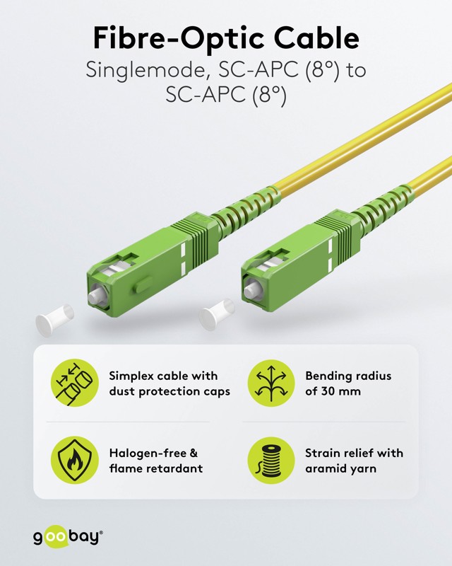 Goobay Καλώδιο Οπτικής FTTH Ίνας Μονής Λειτουργίας OS2 Κίτρινο 10μ - Image 8