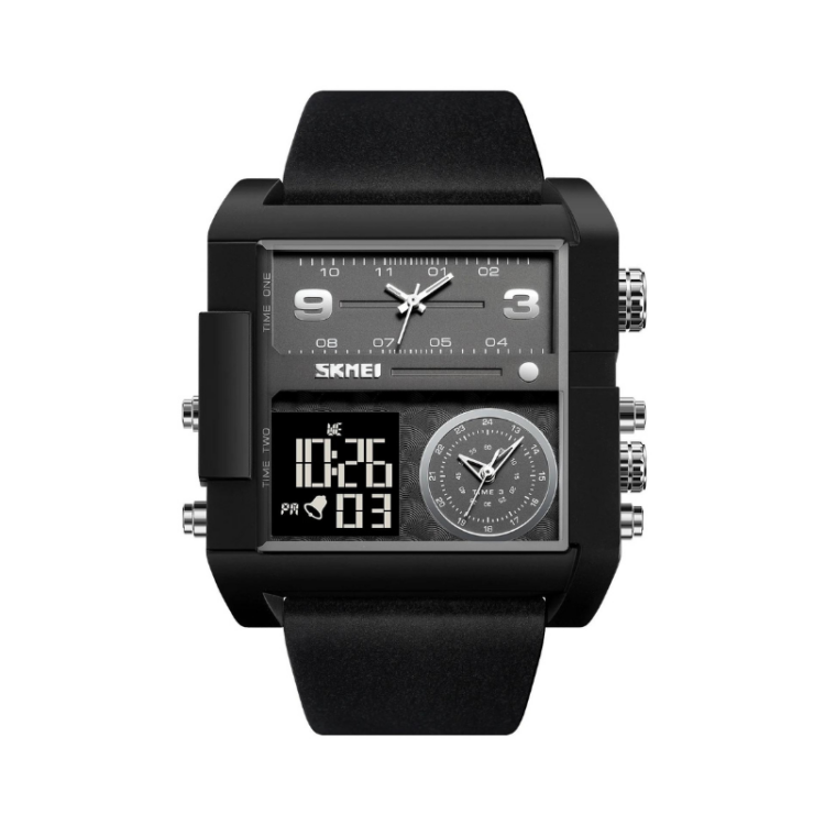 Ψηφιακό/αναλογικό ρολόι χειρός - Skmei - 2020 - Black/Black