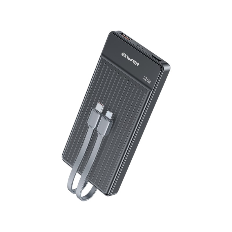 Powerbank - 2in1 - Type-C & Lightning - P88K - 10.000mah - 22.5W - AWEI - 007481 - Black