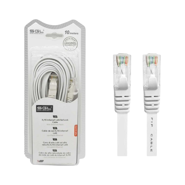 Καλώδιο δικτύου Ethernet - Πλακέ - A8P8C - 10m - 094869