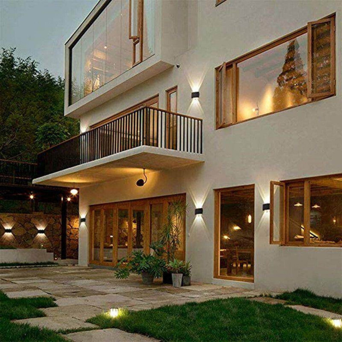 Led Αδιάβροχα Σετ 2 Επιτοίχια Ηλιακά Φωτιστικά Δρόμου Θερμό Λευκό με Φωτοκύτταρο IP65 15.5x5.5εκ. - Image 4