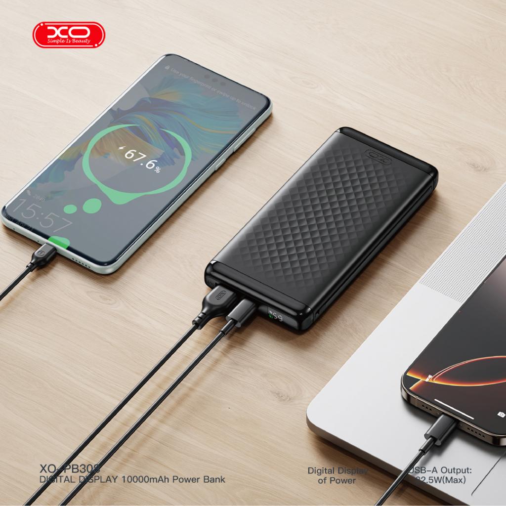 XO PB308 Ψηφιακό Power Bank Γρήγορης Φόρτισης 10000mAh - Image 3